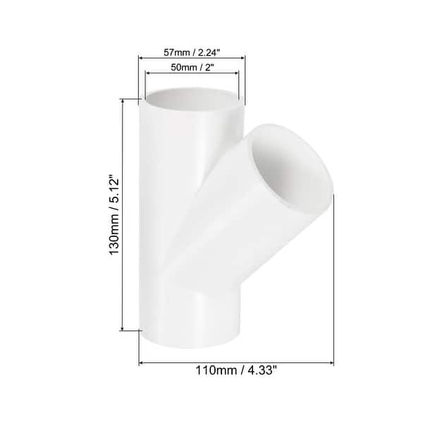 2" PVC Pipe Fittings 3pcs 6 Way 45 Degree Angle Water Joint Connectors Adapters White Bed